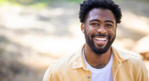 Smiling man feeling healthy and happy