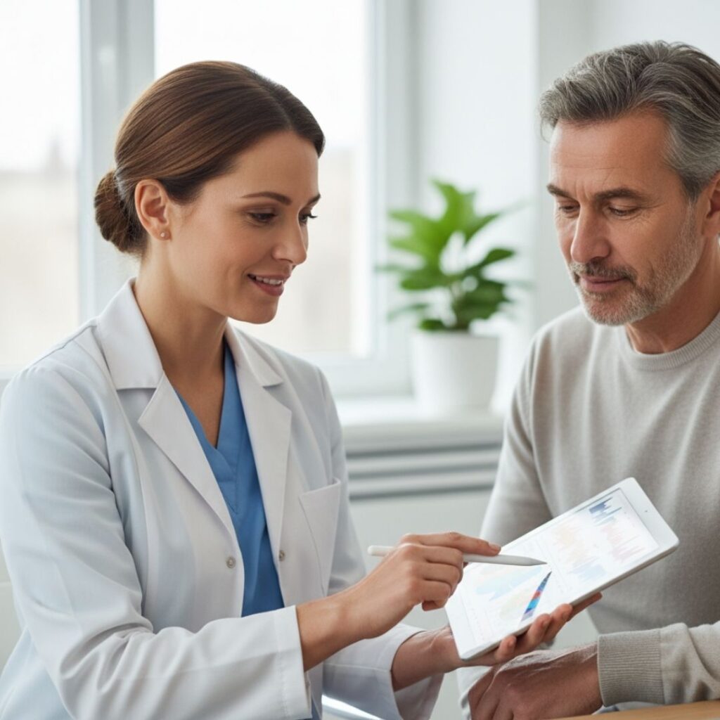 Man Talking to Doctor