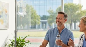 Man getting IV Therapy