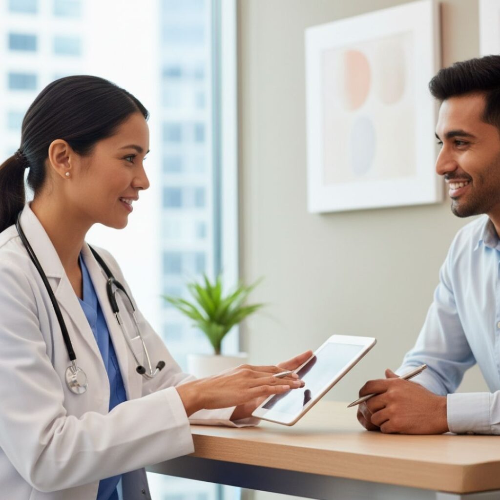 Man Talking to Doctor