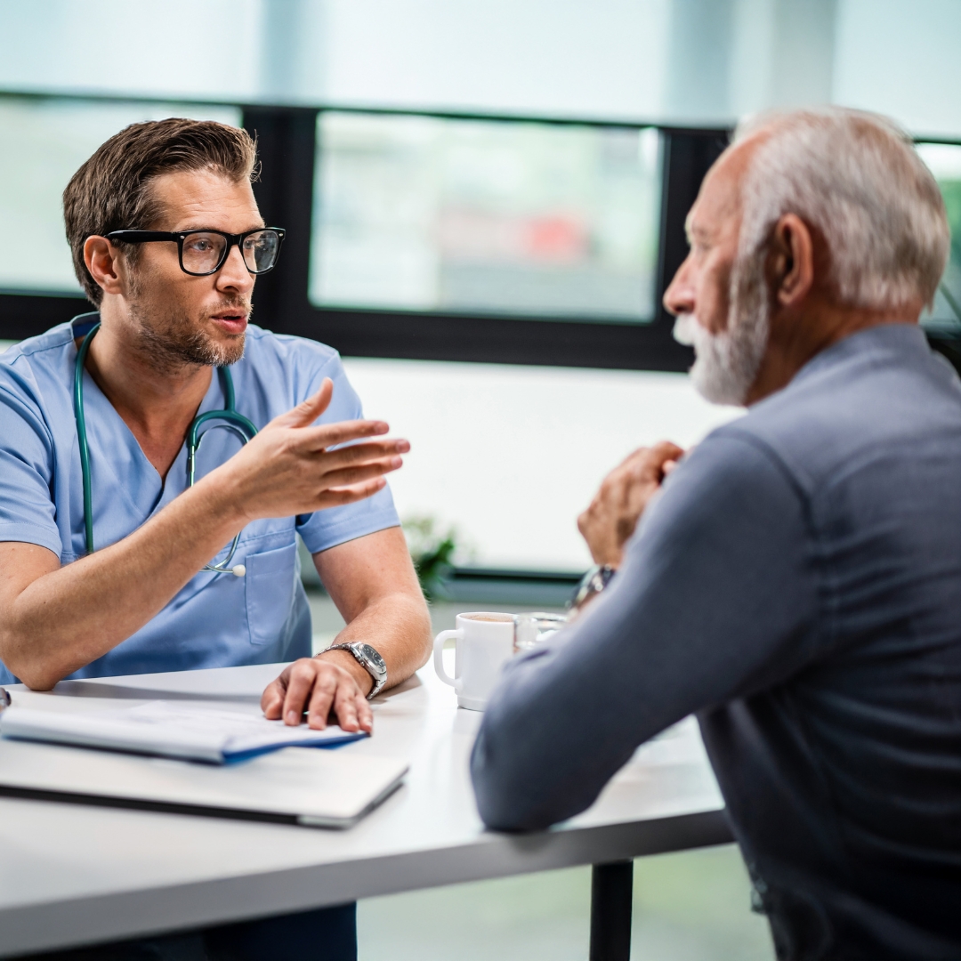 man meeting with a doctor