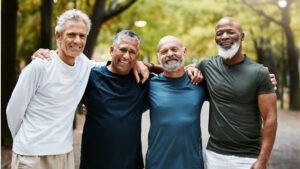 group of healthy middle aged men