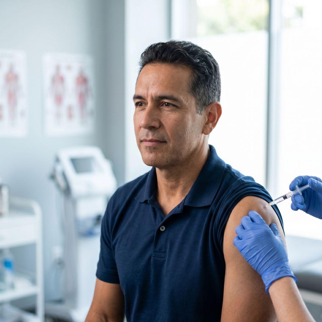 man getting a shot